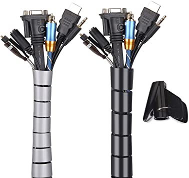 Mosotech Organizador Cables Cubre Cables De 2 X 1 5m Flexible Funda Organizador Cables